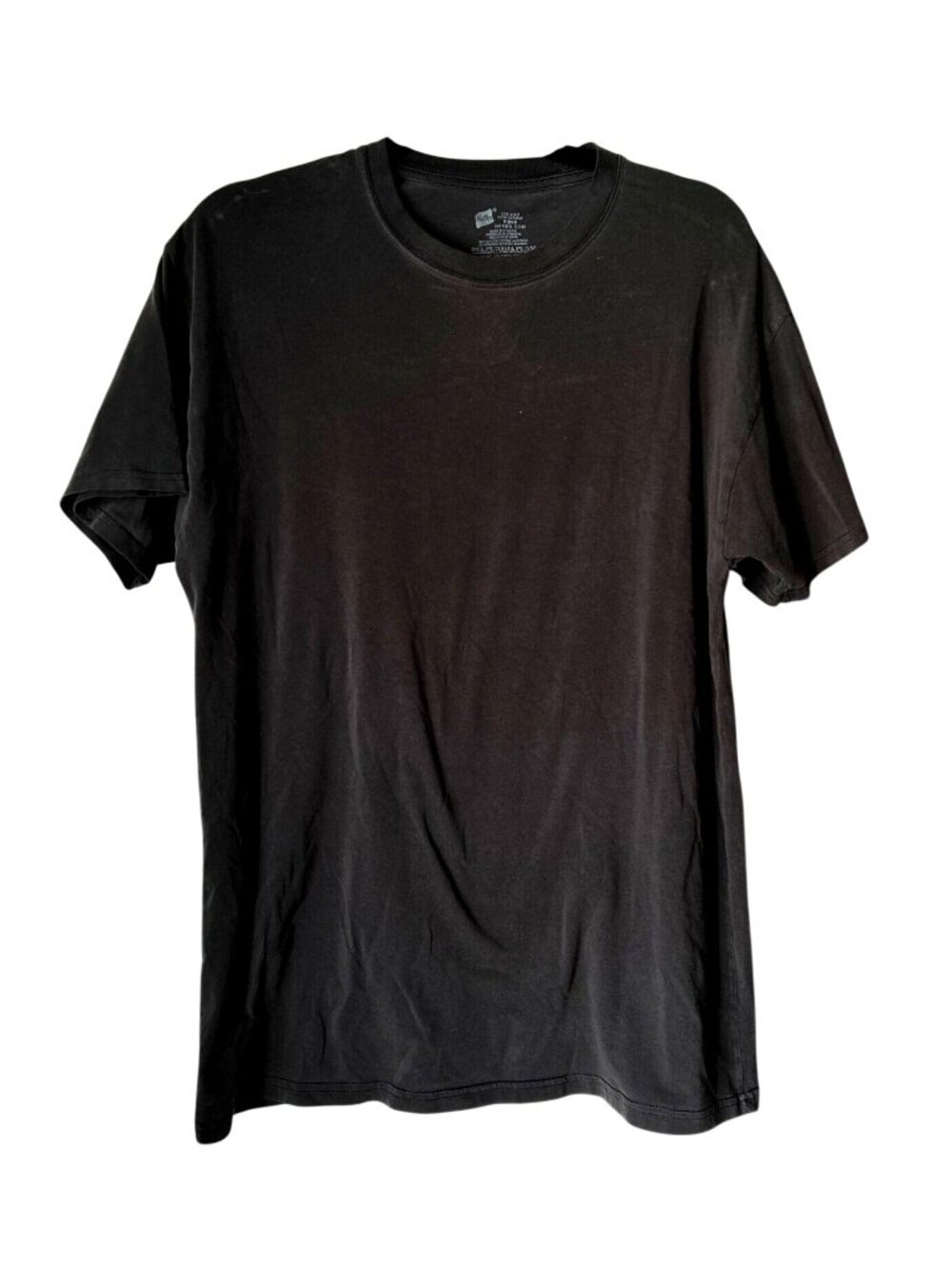 Hanes Black Short Sleeve Crewneck T-Shirt M 90% Cotton 10% Polyester